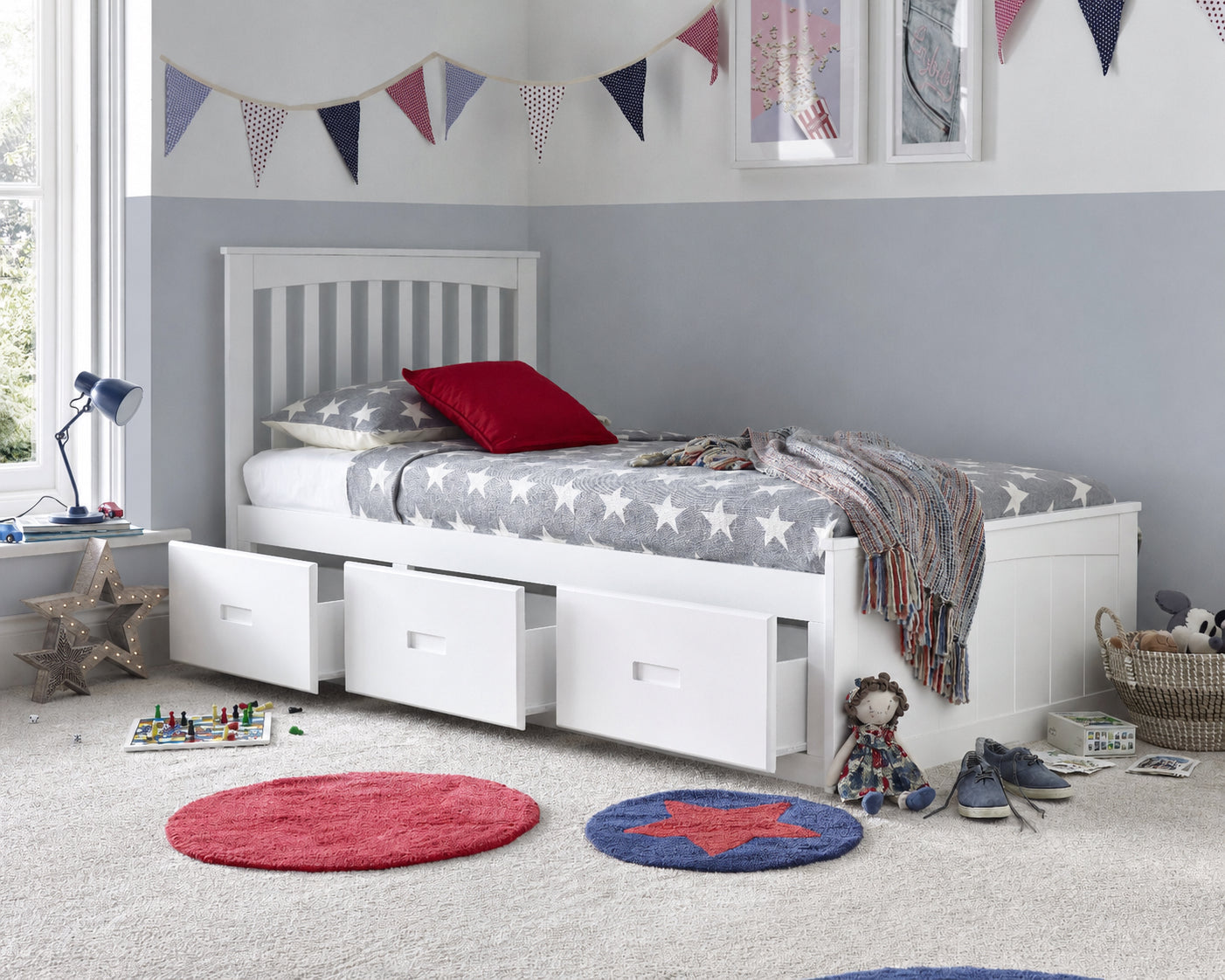 Bedmaster Quest Wooden 3 Drawer Bed Drawers Open-Better Bed Company