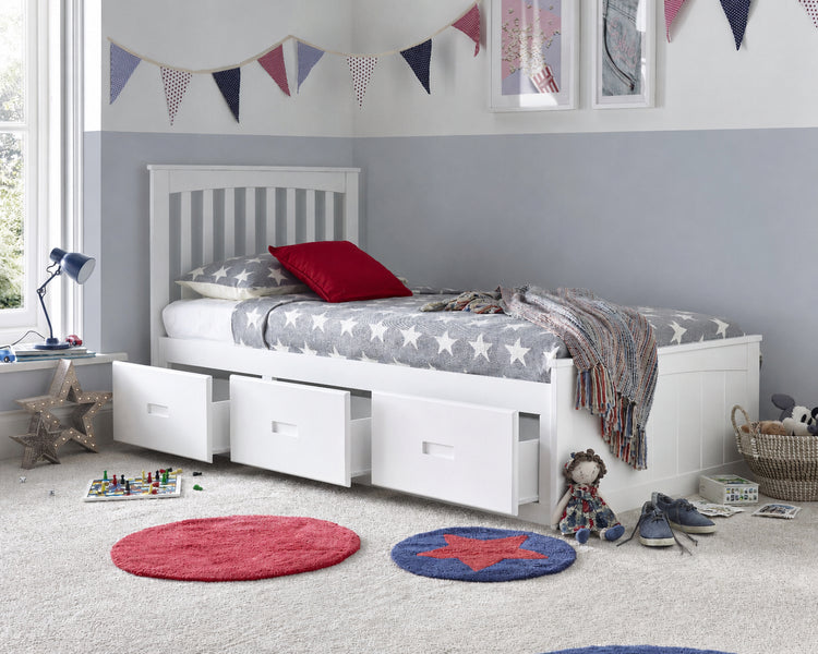 Bedmaster Quest Wooden 3 Drawer Bed Drawers Open-Better Bed Company