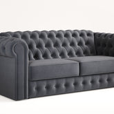 Jay-Be Chesterfield 3 Seater Sofa Bed with Deep e-Sprung™ Mattress BrushedTwill-Admiral-Better Bed Company