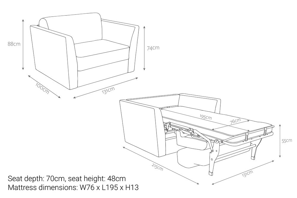 Jay-Be Elegance Snuggler with Deep e-Sprung™ Mattress Dimensions-Better Bed Company
