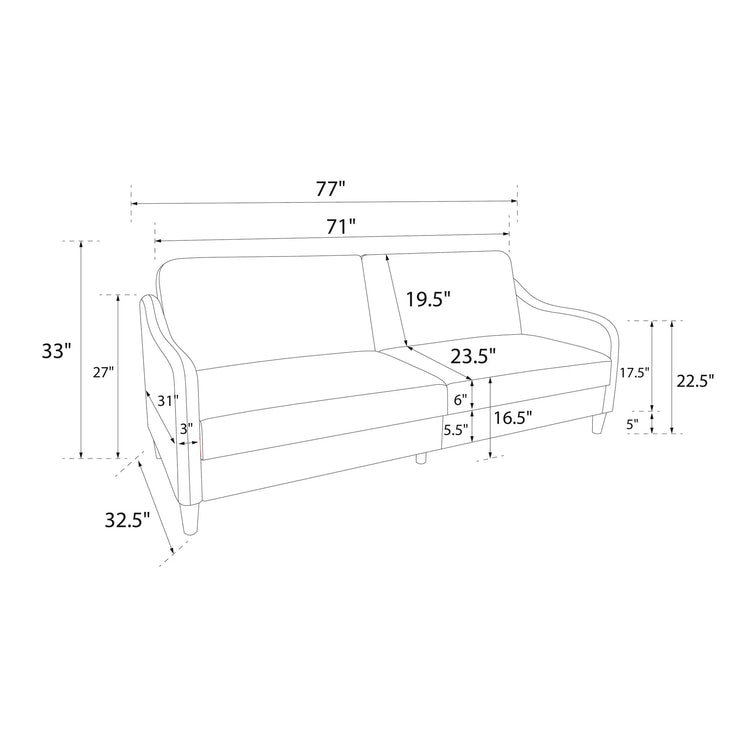 Dorel Home Jasper Sprung Sofa Bed Dimensions-Better Bed Company