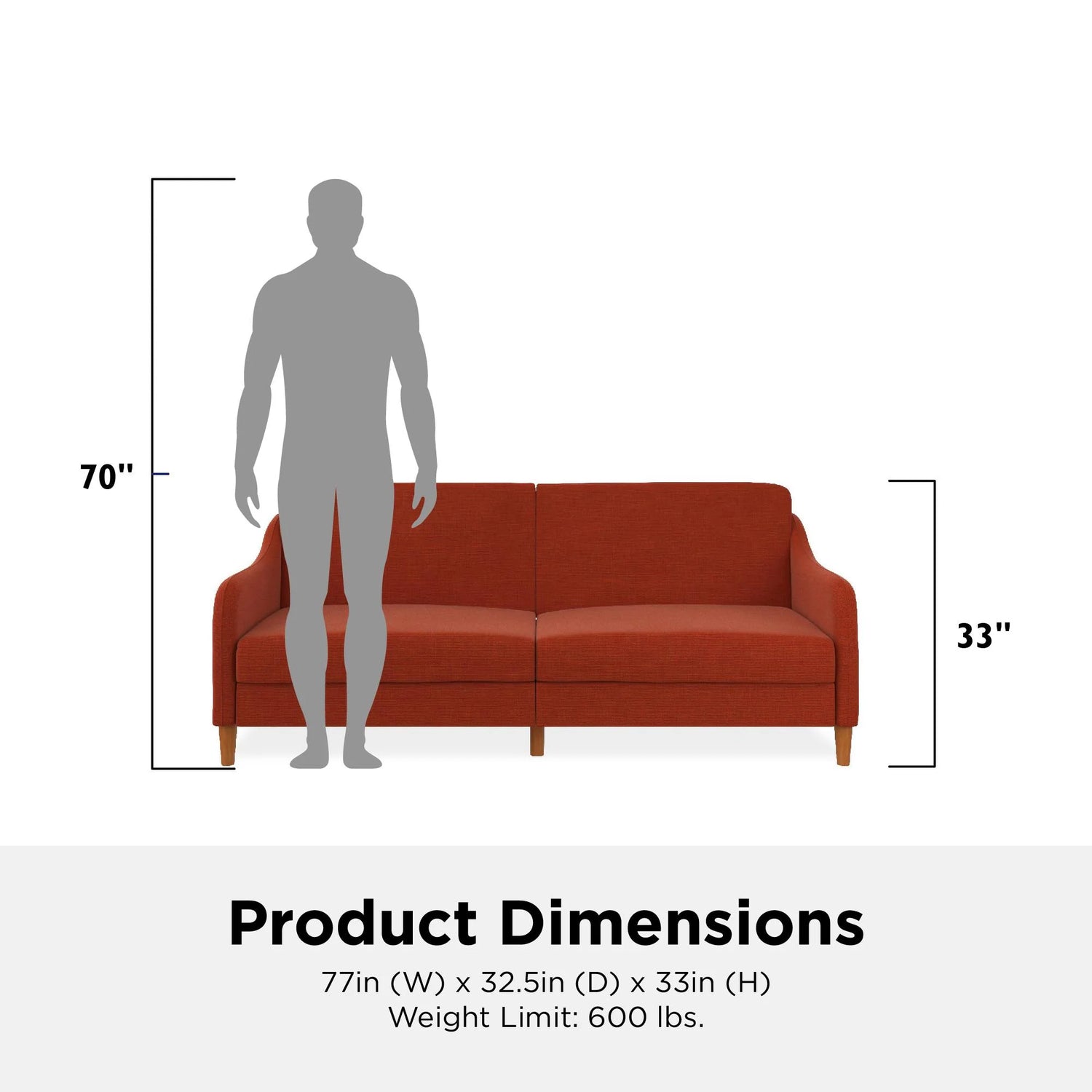 Dorel Home Jasper Sprung Sofa Bed Man With Sofa-Better Bed Company
