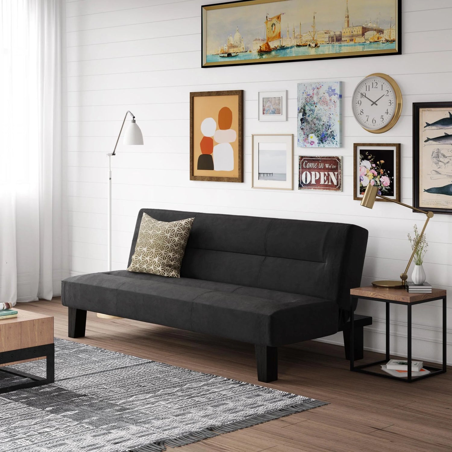 Dorel Home Kebo Futon Black Velvet-Better Bed Company