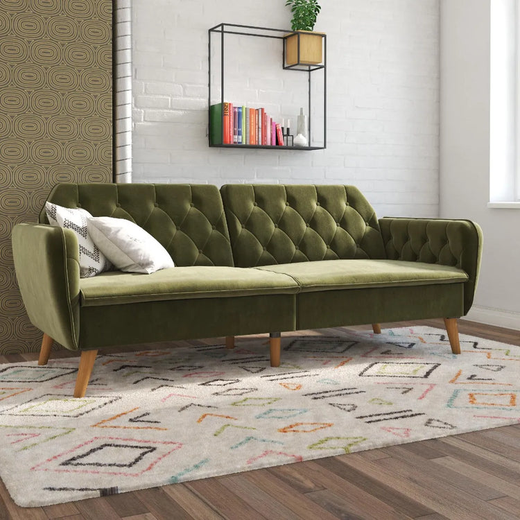 Novogratz Tallulah Memory Foam Futon Green-Better Bed Company