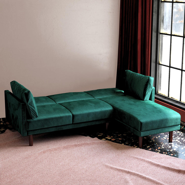 Dorel Home Clair Sprung Seat Sectional Sofa Bed Green Down-Better Bed Company