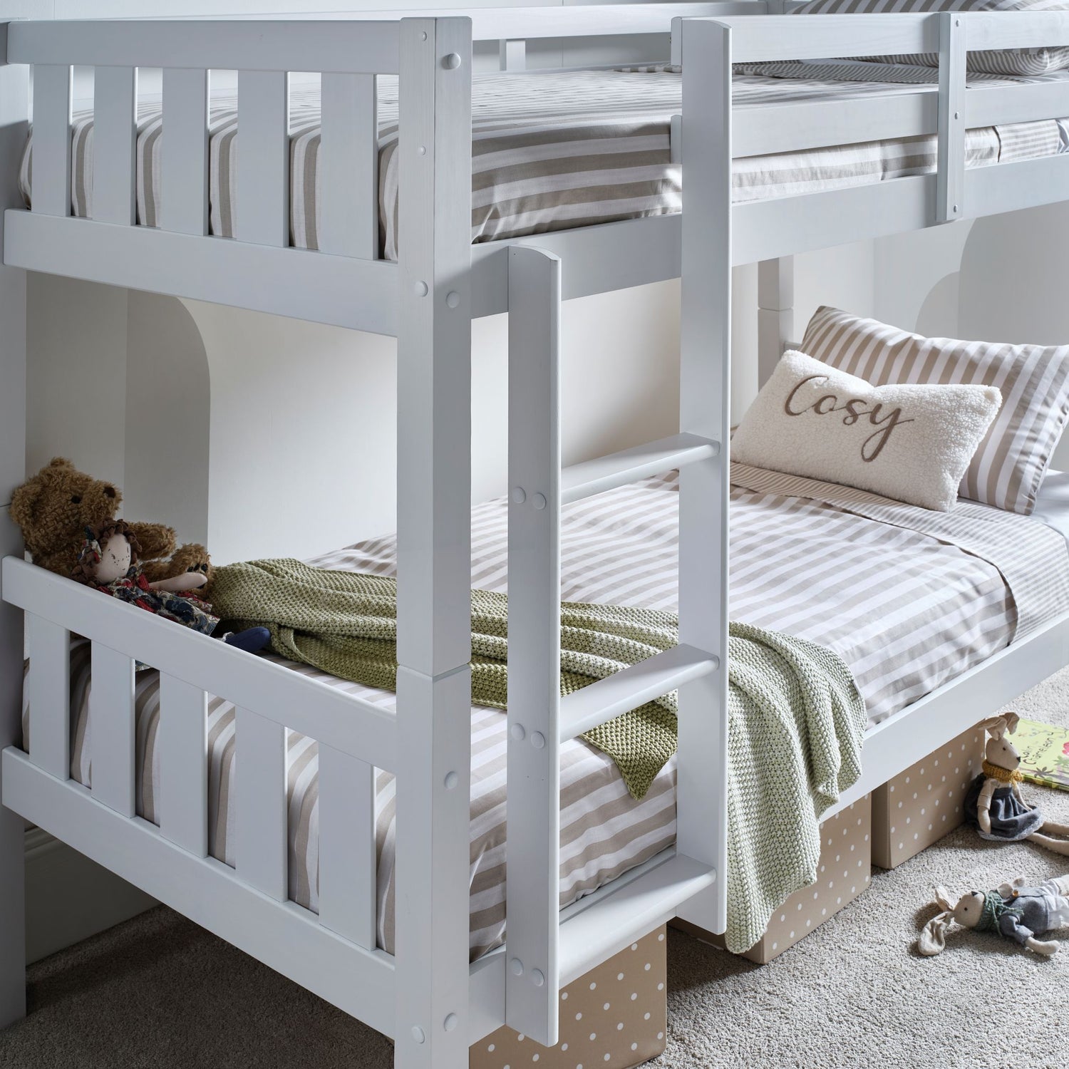 Bedmaster Icon Bunk Bed White Ladder Close Up-Better Bed Company