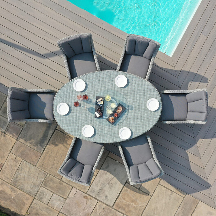 Maze Ascot 6 Seat Oval Dining Set Birdseye-Better Bed Company