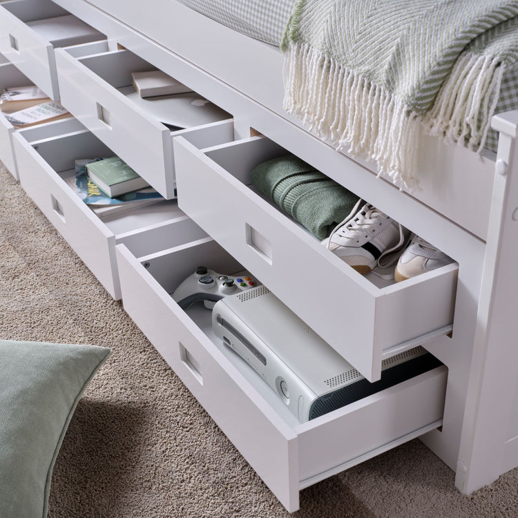 Bedmaster Nova Wooden 6 Drawer Storage Bed Inside Drawers-Better Bed Company