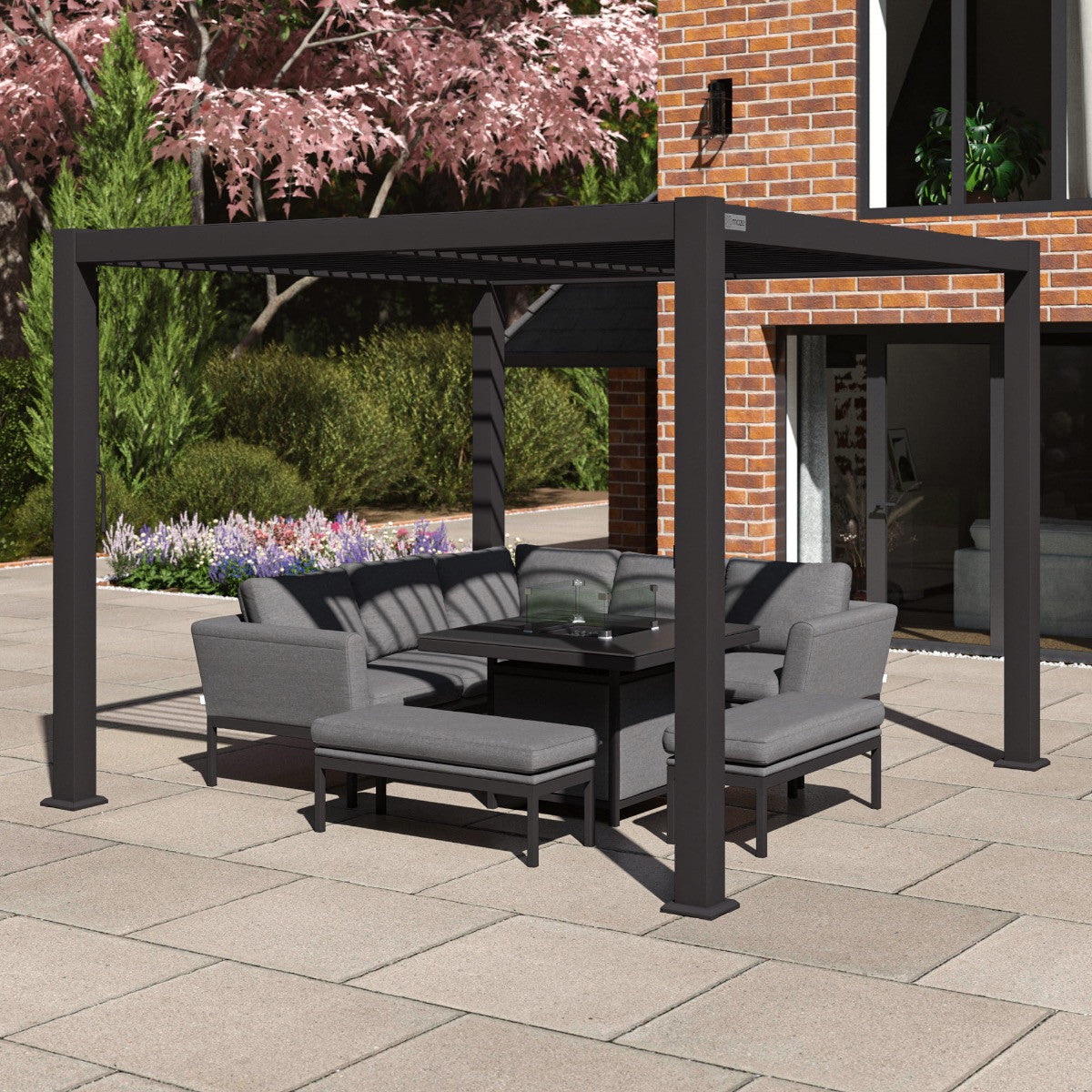 Maze Como Pergola Aluminium Square 30x30 Frame Only-Better Bed Company