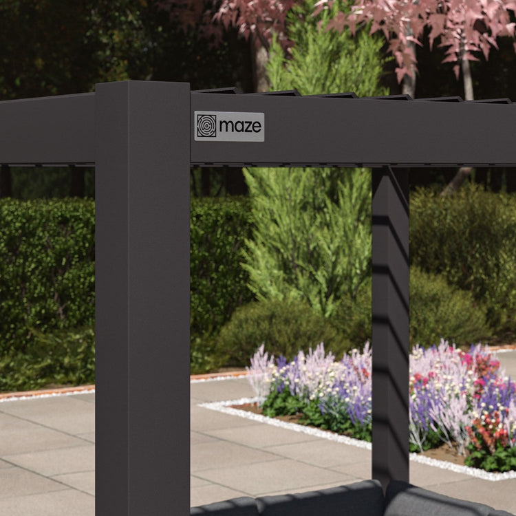 Maze Como Pergola Aluminium Square 30x30 Frame Only Maze Badge-Better Bed Company