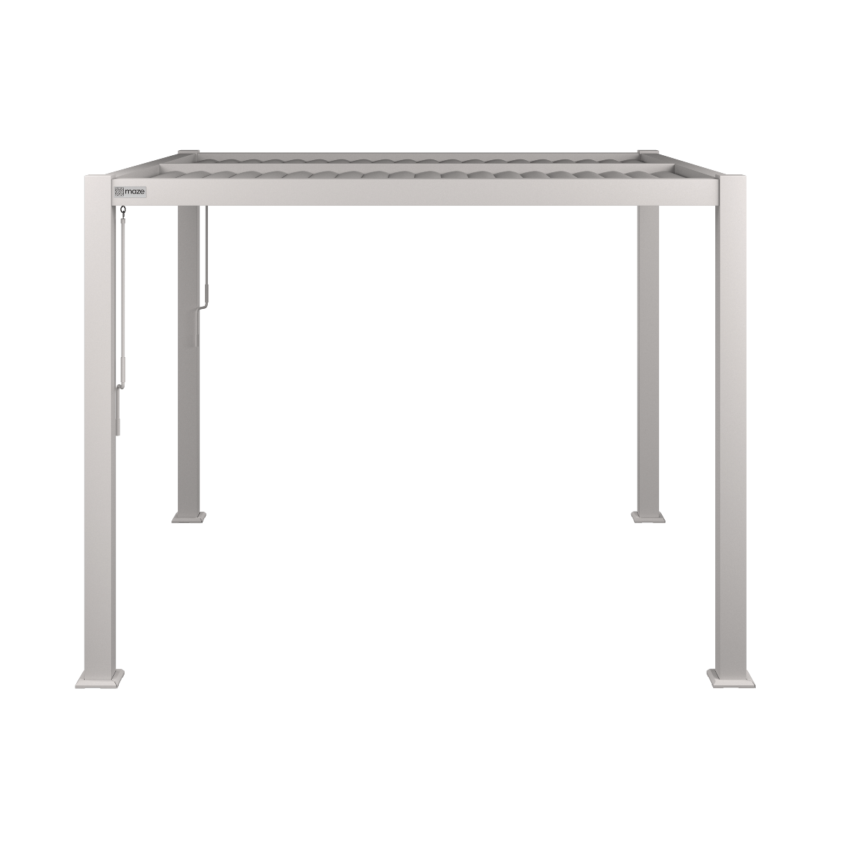 Maze Como Pergola Aluminium Square 30x30 Frame Only White With White Background From Side-Better Bed Company