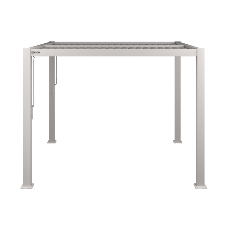 Maze Como Pergola Aluminium Square 30x30 Frame Only White With White Background From Side-Better Bed Company