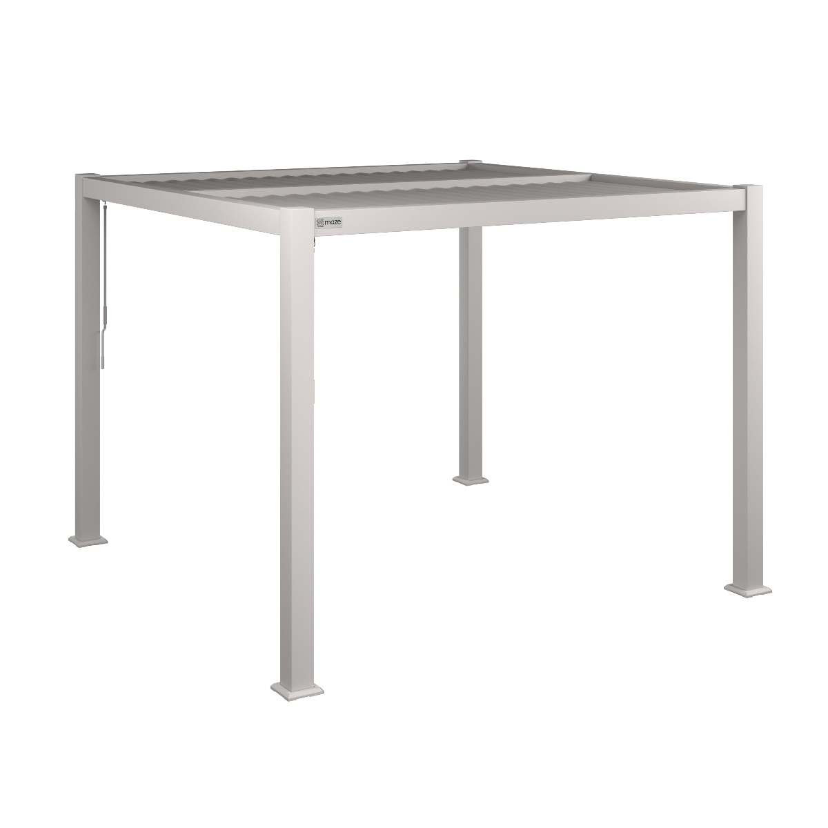 Maze Como Pergola Aluminium Square 30x30 Frame Only White With White Background-Better Bed Company