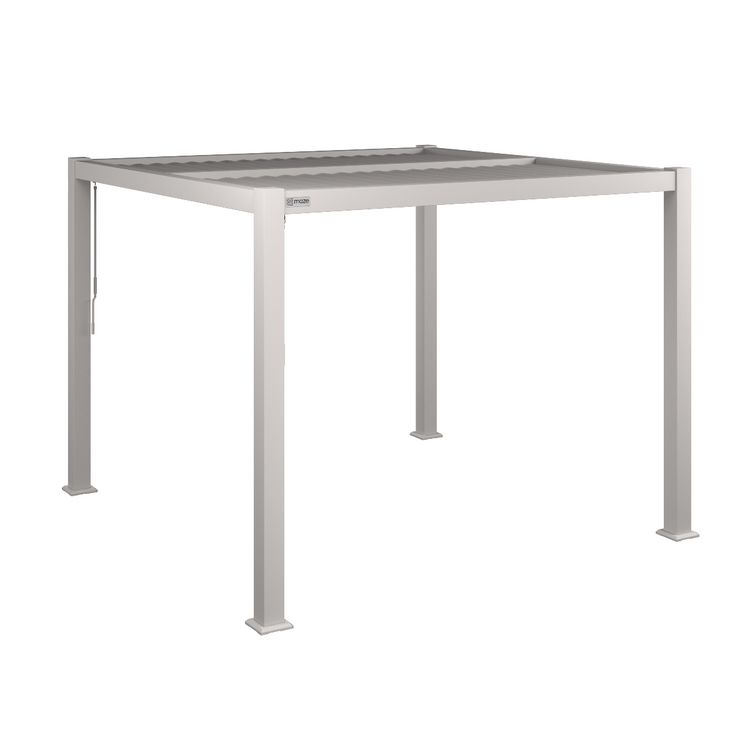 Maze Como Pergola Aluminium Square 30x30 Frame Only White With White Background-Better Bed Company