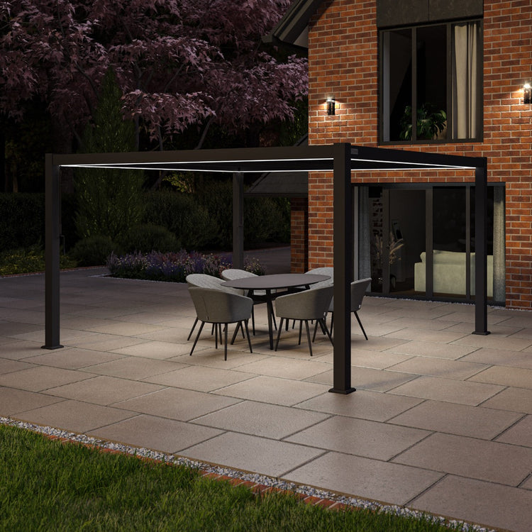 Maze Como Pergola Aluminium Square 40x40 Frame Only Grey-Better Bed Company