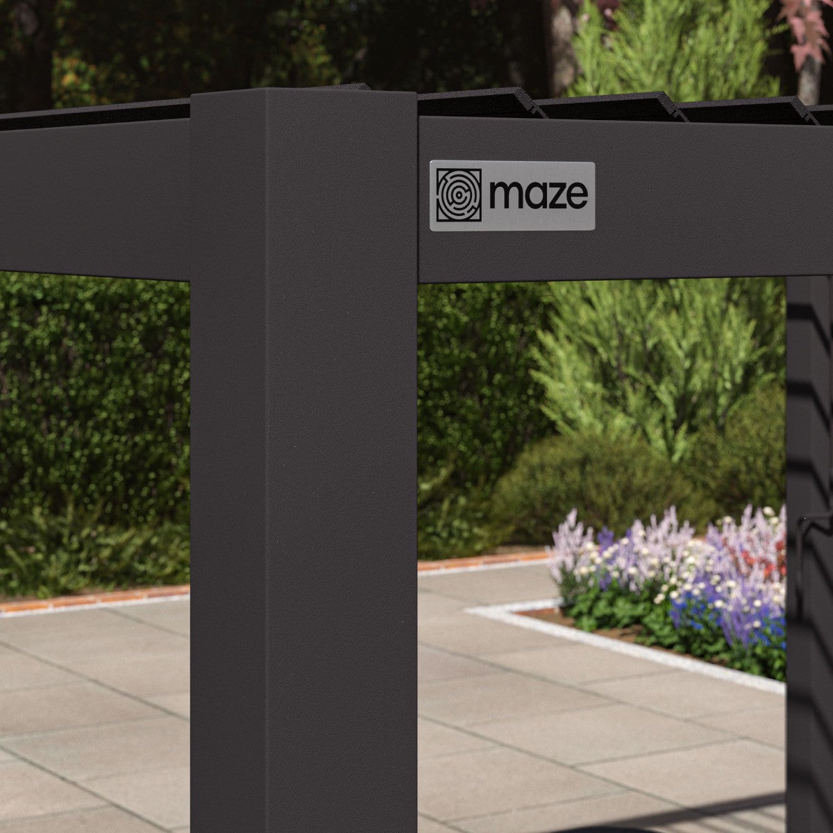 Maze Como Pergola Aluminium Square 40x40 Frame Only Grey Badge-Better Bed Company