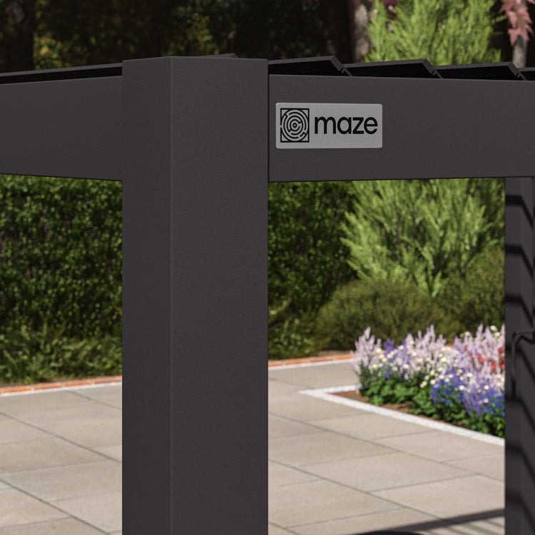 Maze Como Pergola Aluminium Square 40x40 Frame Only Grey Badge-Better Bed Company