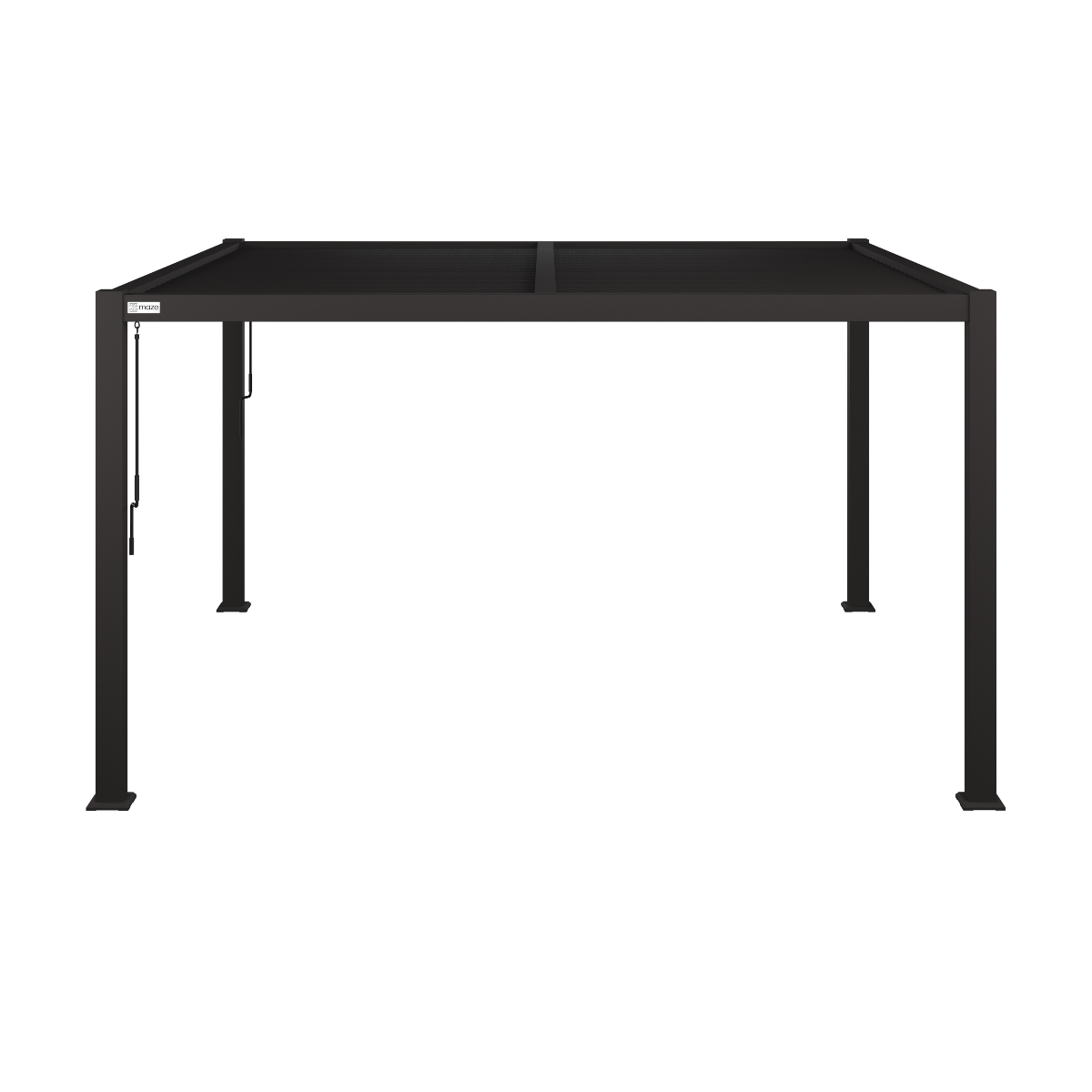 Maze Como Pergola Aluminium Square 40x40 Frame Only Grey From Side-Better Bed Company