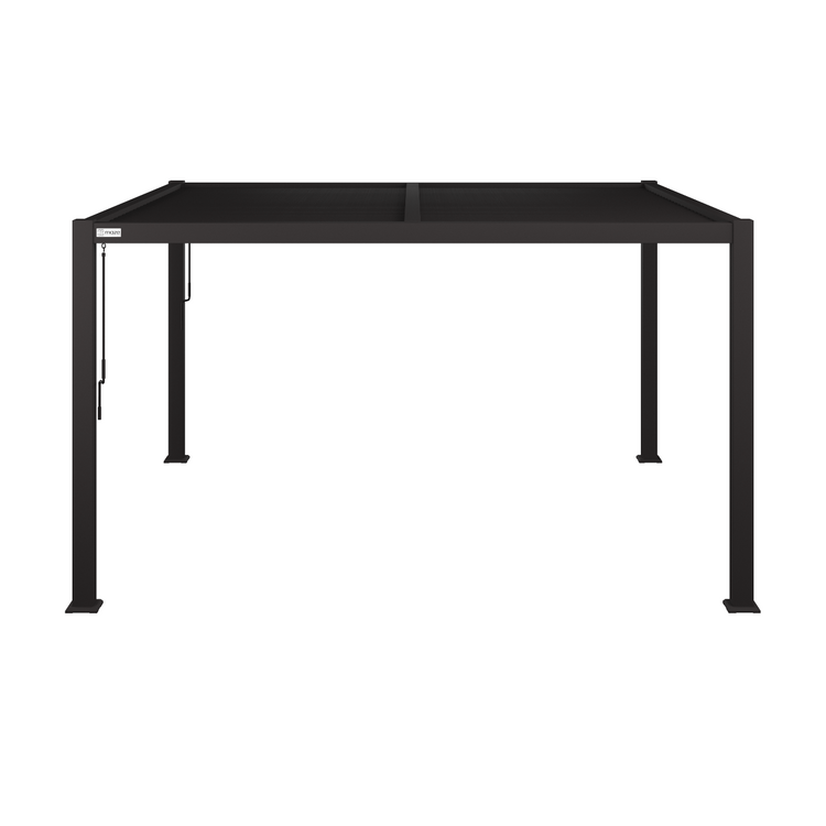 Maze Como Pergola Aluminium Square 40x40 Frame Only Grey From Side-Better Bed Company