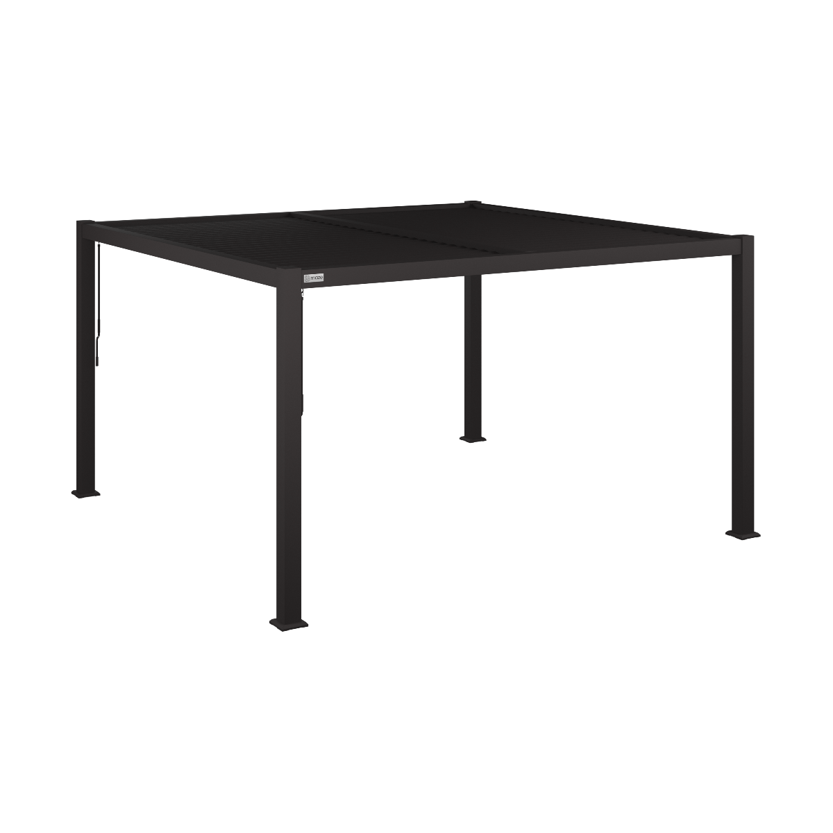 Maze Como Pergola Aluminium Square 40x40 Frame Only Black From Top-Better Bed Company