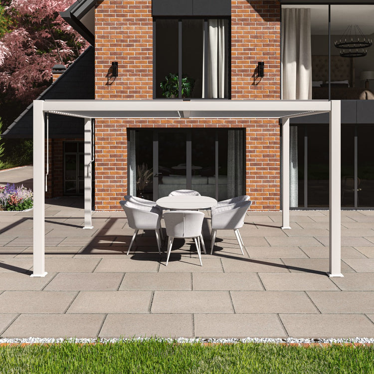 Maze Como Pergola Aluminium Square 40x40 Frame Only White-Better Bed Company