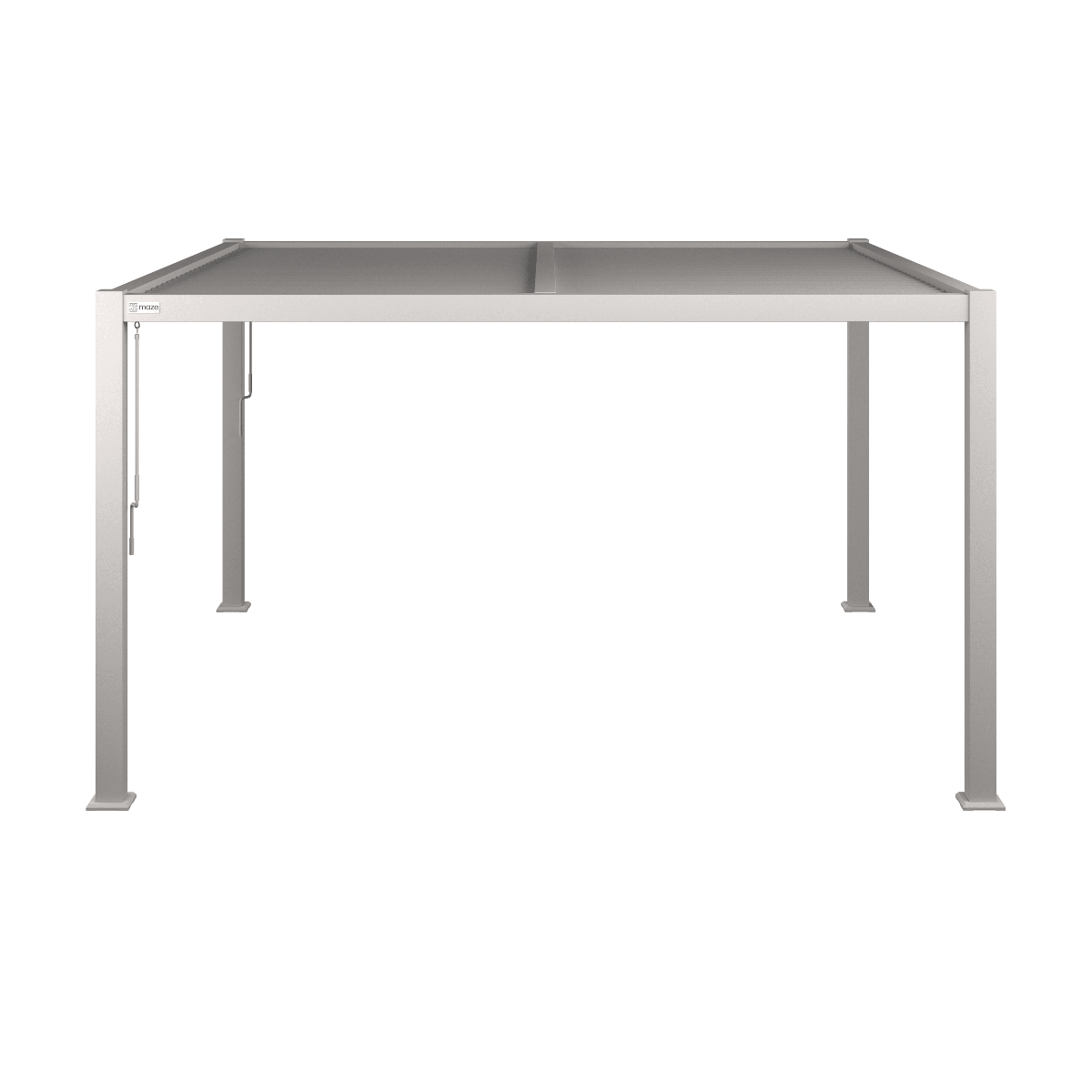 Maze Como Pergola Aluminium Square 40x40 Frame Only White From Side-Better Bed Company