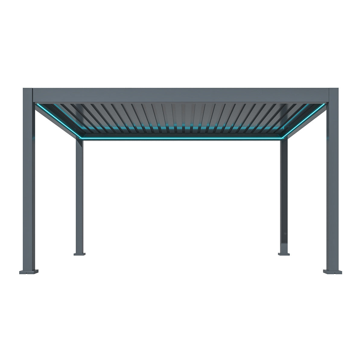 Maze Eden Pergola Aluminium Rectangular 4Mx4M Frame Only From Front-Better Bed Company
