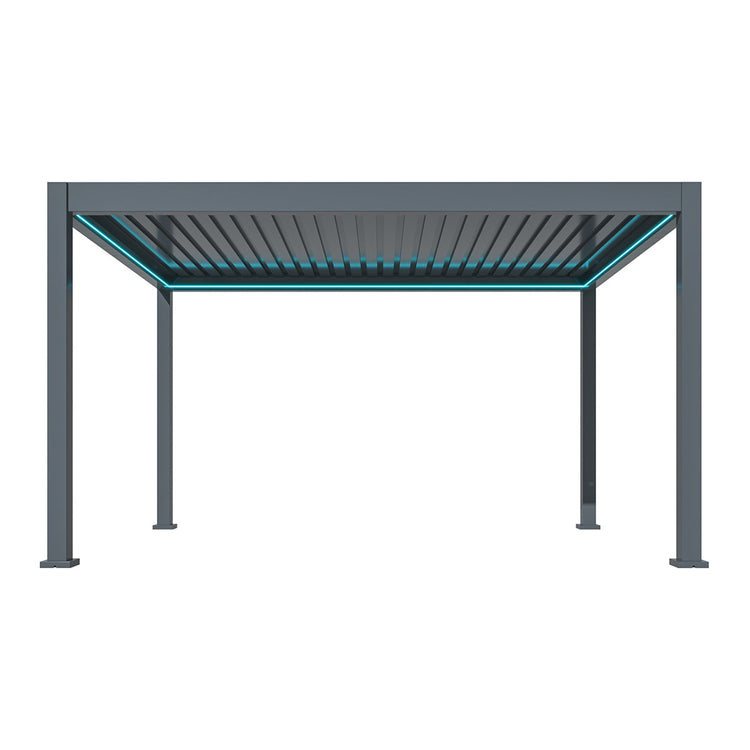 Maze Eden Pergola Aluminium Rectangular 4Mx4M Frame Only From Front-Better Bed Company