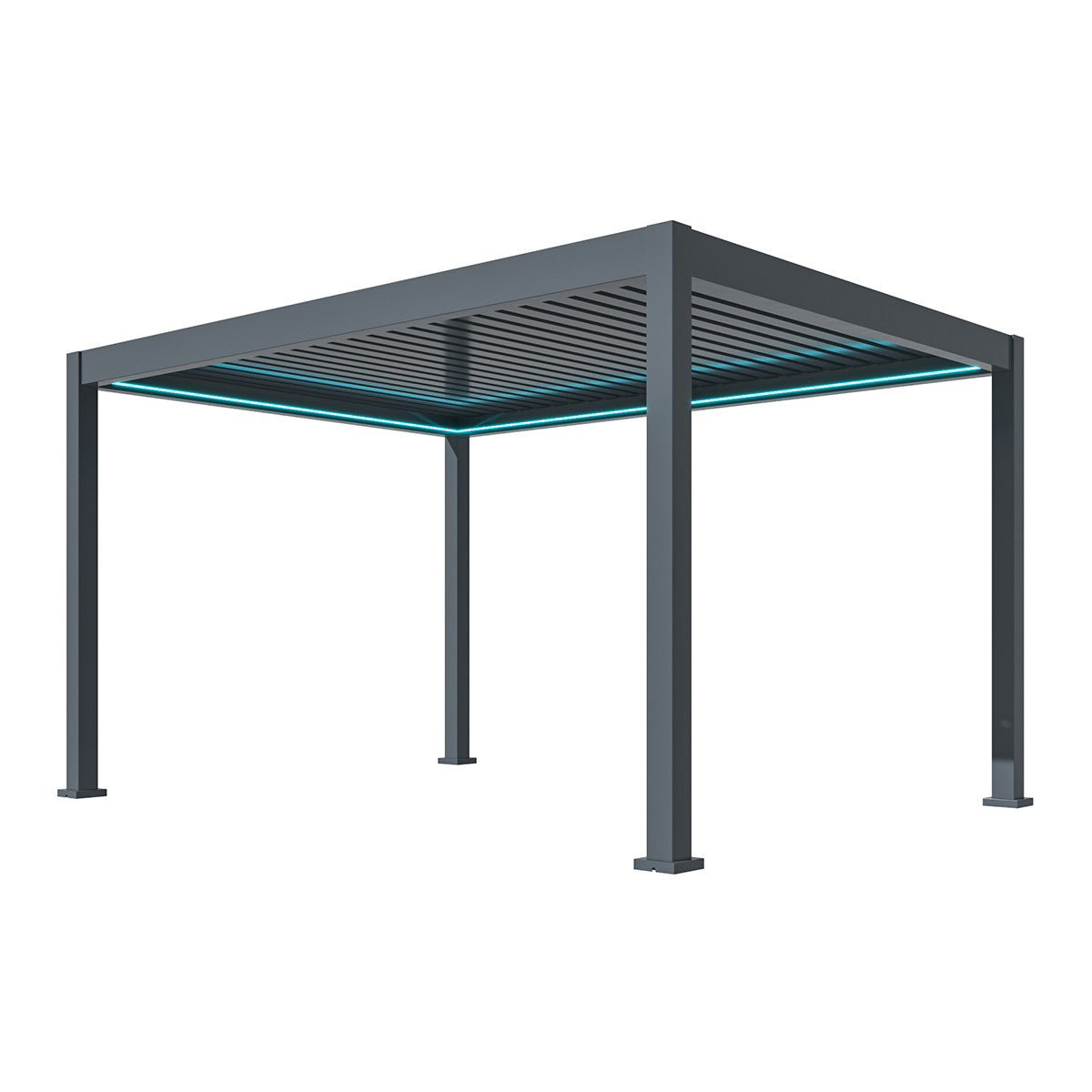 Maze Eden Pergola Aluminium Rectangular 4Mx4M Frame Only From Side-Better Bed Company