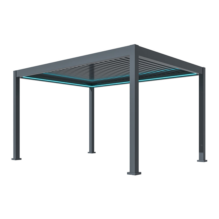 Maze Eden Pergola Aluminium Rectangular 4Mx4M Frame Only From Side-Better Bed Company