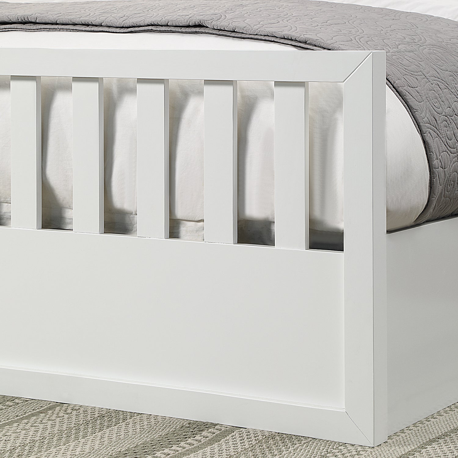 Flintshire Alyn Wooden Ottoman Bed-White-Better Bed Company