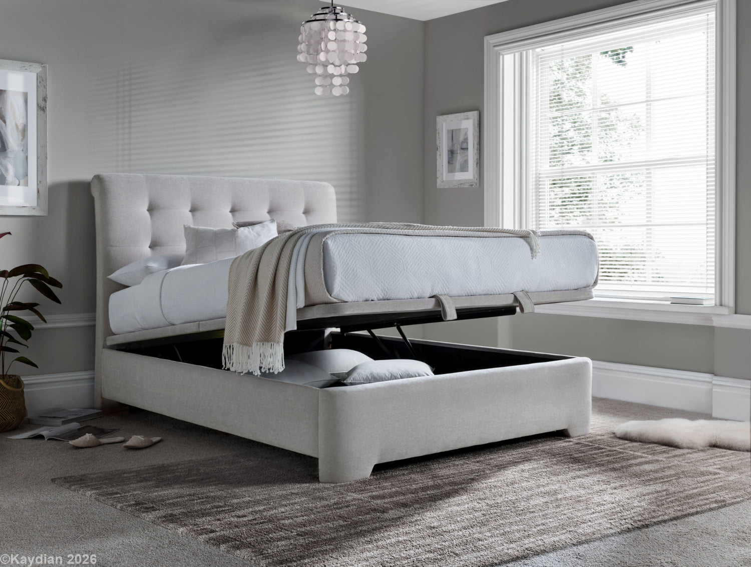 Kaydian Ashgrove Maskat Clay Ottoman Bed-Better Bed Company