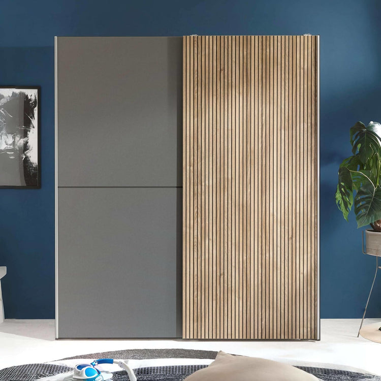 Julian Bowen Berno Sliding 2 Door Wardrobe-Better Bed Company