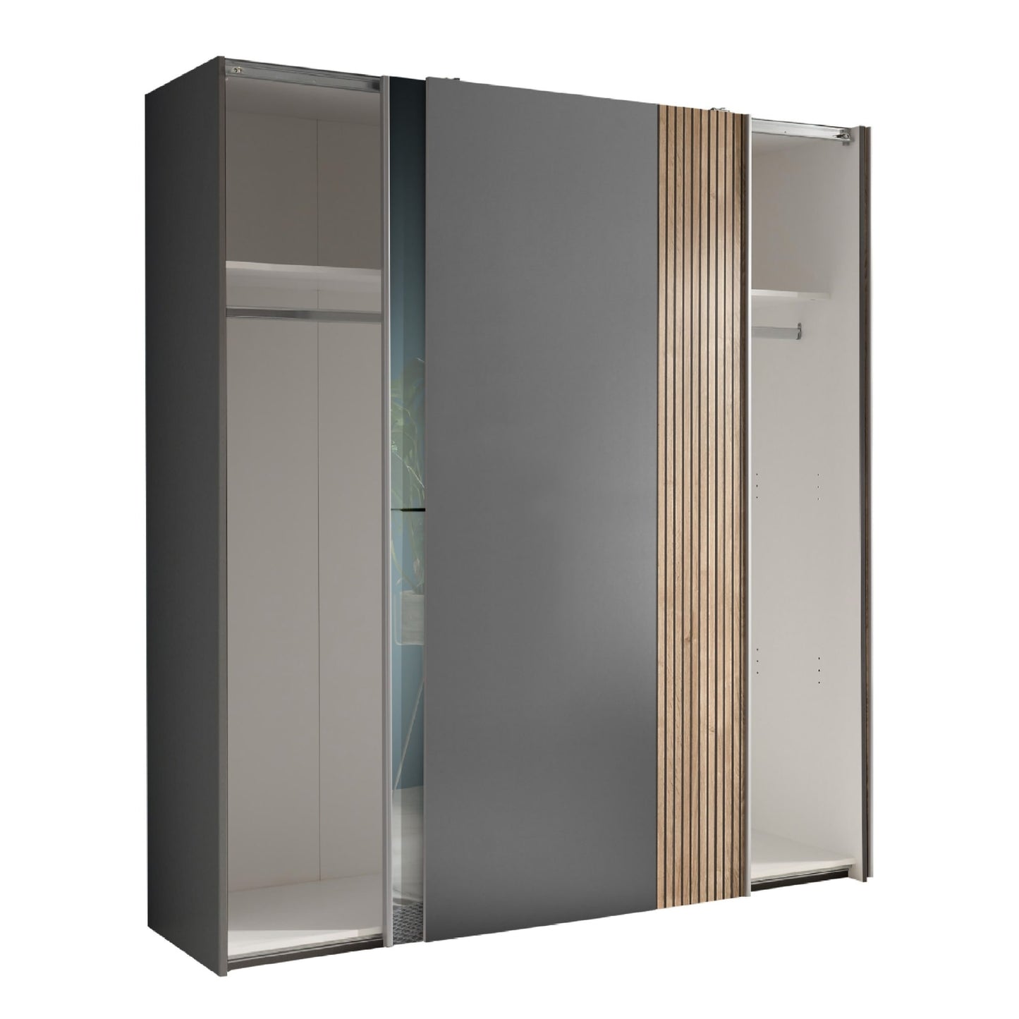 Julian Bowen Berno Sliding 2 Door Wardrobe With Mirror-Better Bed Company