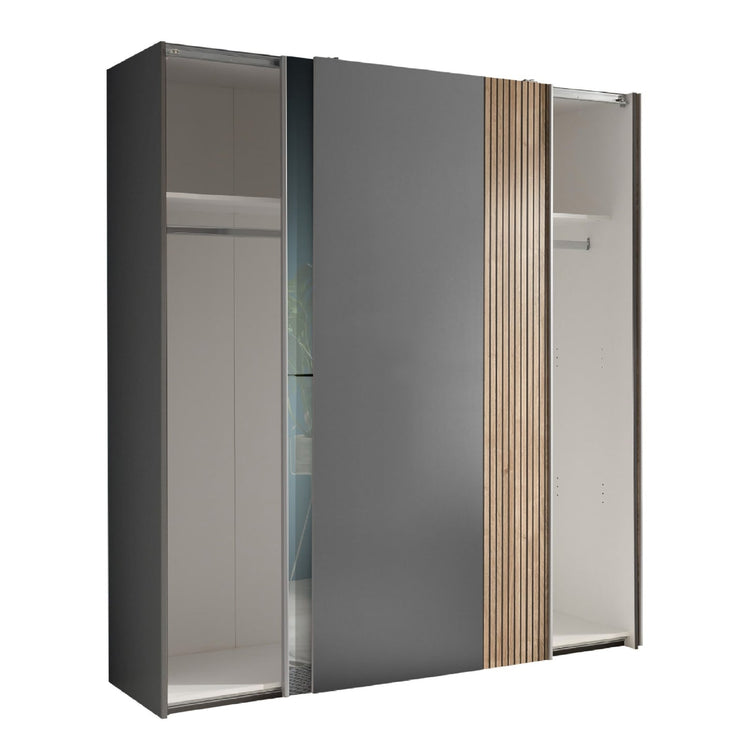 Julian Bowen Berno Sliding 2 Door Wardrobe With Mirror-Better Bed Company