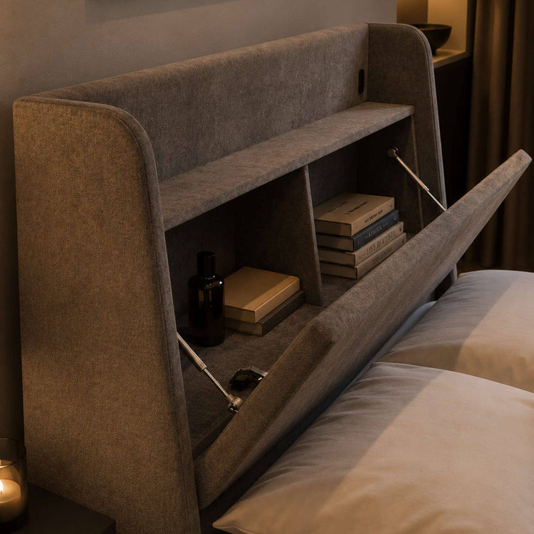 Julian Bowen Blake Ottoman Bed Frame with Storage Headboard and USB Charging-Better Bed Company