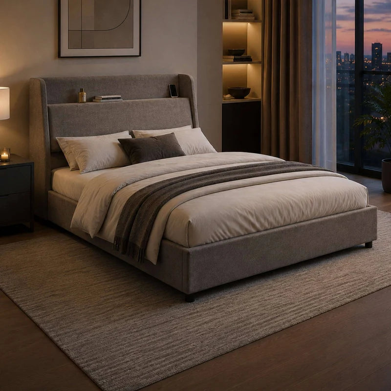 Julian Bowen Blake Ottoman Bed Frame with Storage Headboard and USB Charging-Better Bed Company