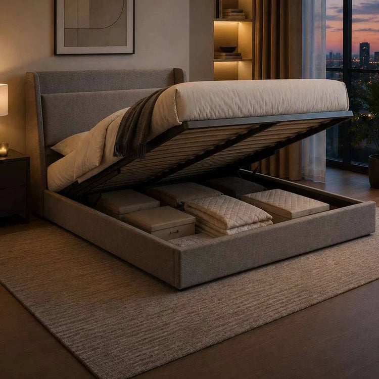 Julian Bowen Blake Ottoman Bed Frame with Storage Headboard and USB Charging-Better Bed Company