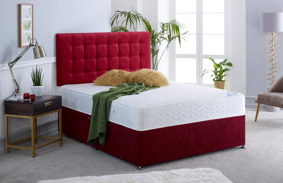 Bedmaster Tuscany Divan Bed Red Fabric-Better Bed Company