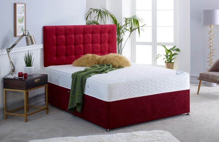 Bedmaster Tuscany Divan Bed Red Fabric-Better Bed Company