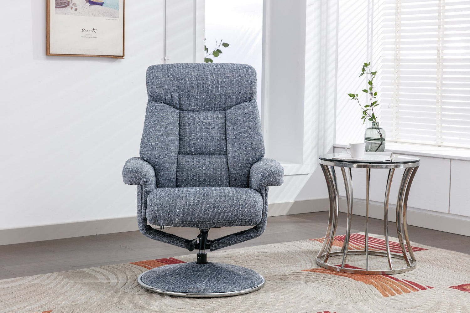GFA Biarritz Recliner And Foot Stool Lisbon Marine-Better Bed Company