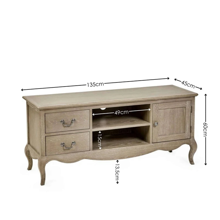 Julian Bowen Camille French Style TV Unit Dimensions-Better Bed Company