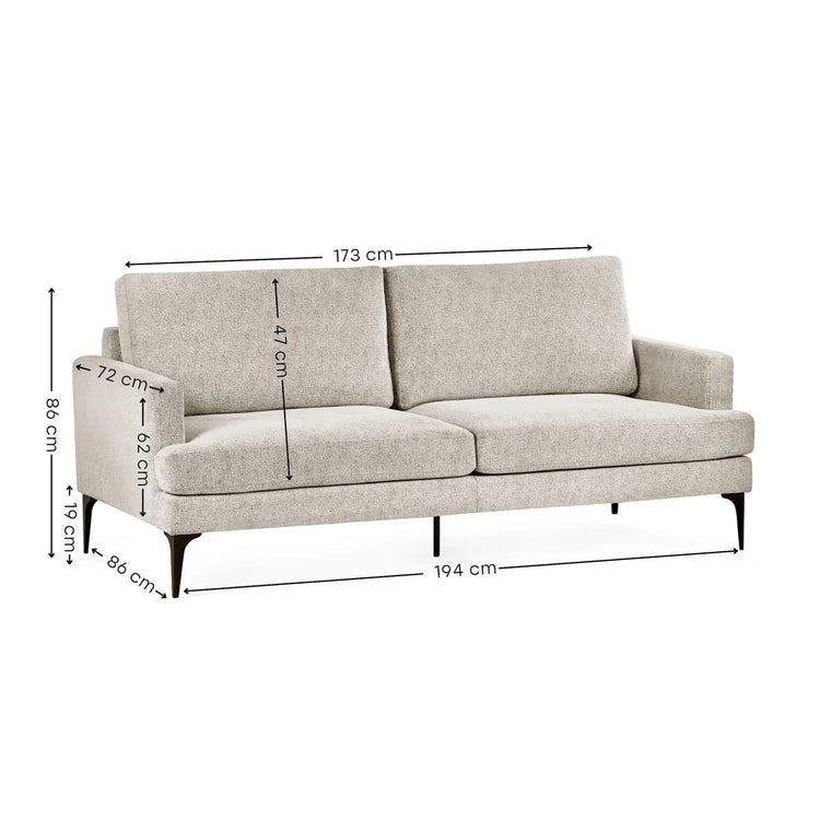 Julian Bowen Carrera Sofa 3 Seat Size-Better Bed Company