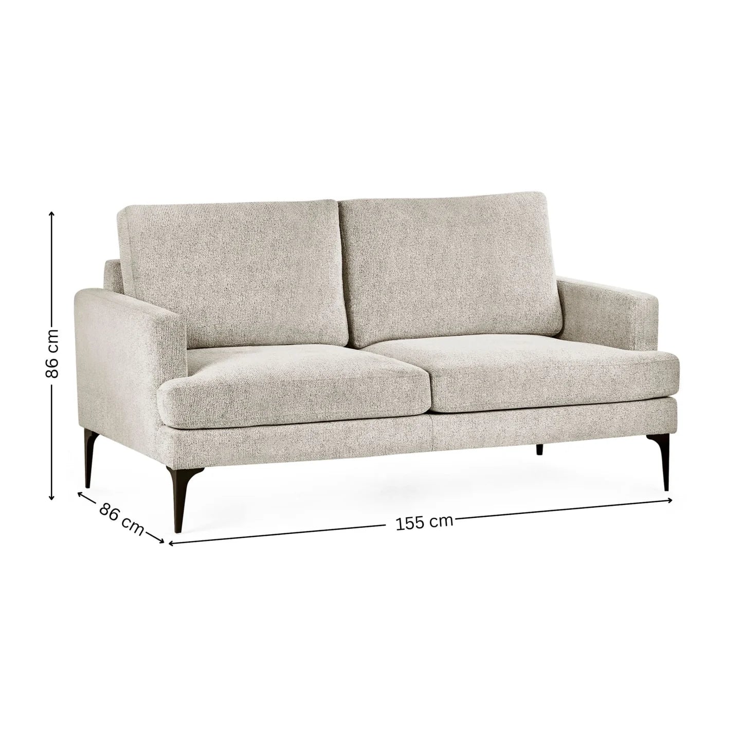 Julian Bowen Carrera Sofa 2 Seat Size-Better Bed Company