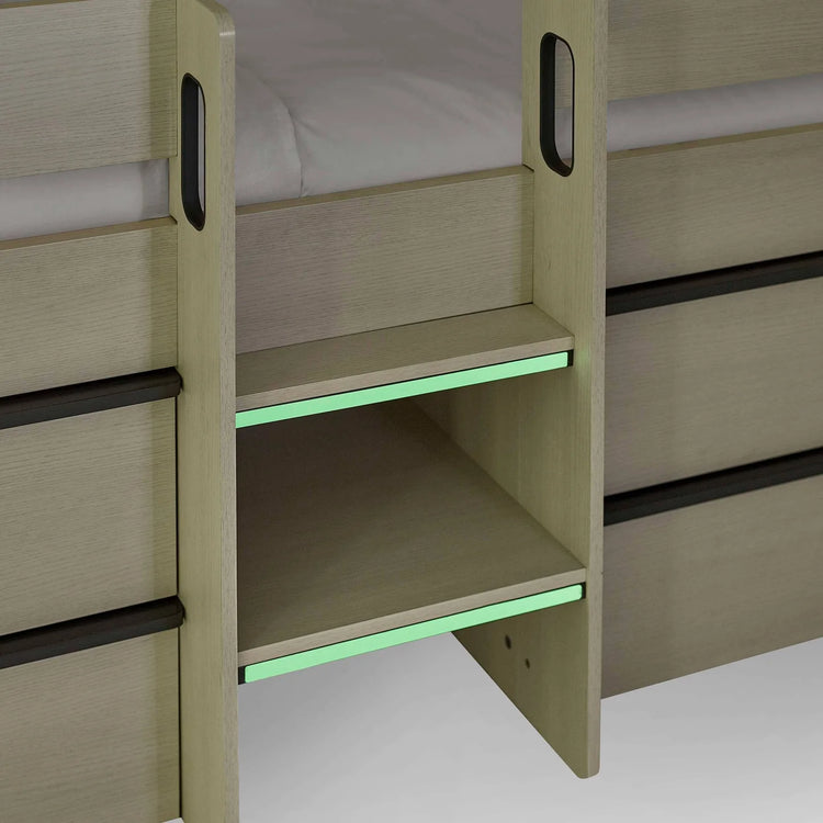 Julian Bowen Celeste Midsleeper with Drawers Glow Up Stairs-Better Bed Company