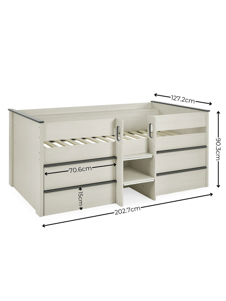 Julian Bowen Celeste Midsleeper with Drawers Size-Better Bed Company