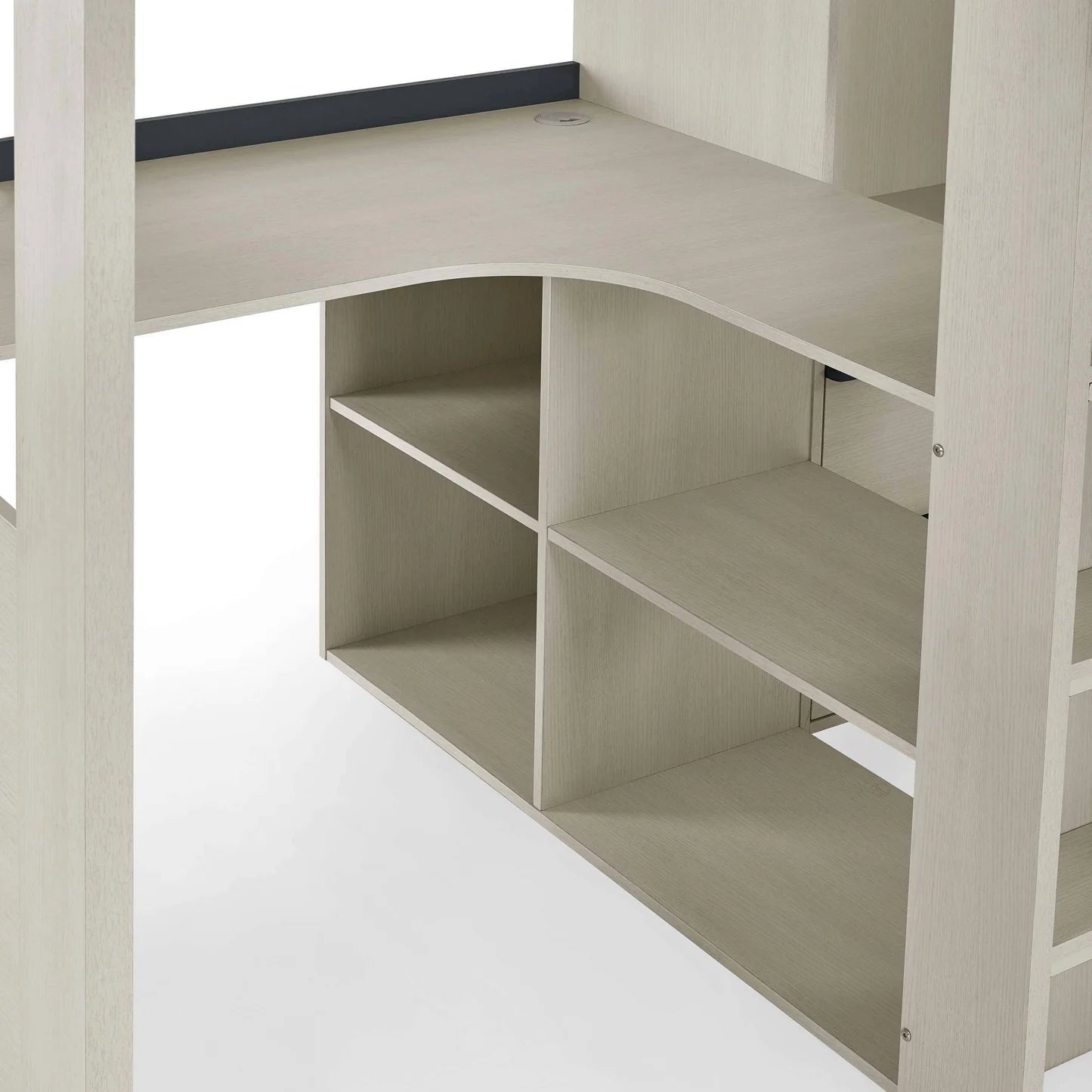 Julian Bowen Celeste Highsleeper With Desk Shelving Close Up-Better Bed Company