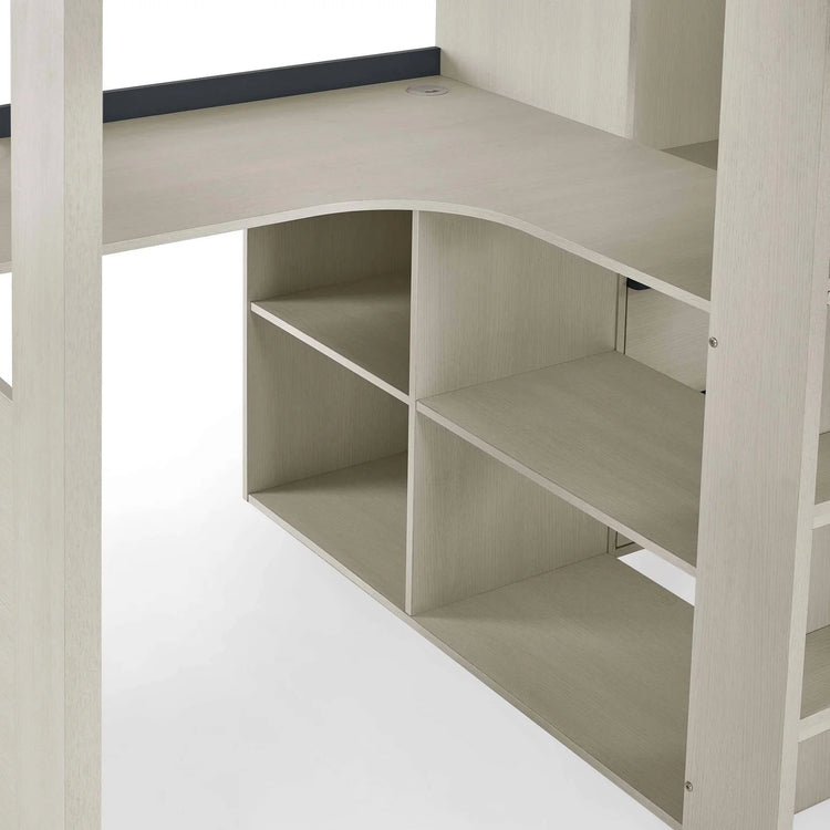 Julian Bowen Celeste Highsleeper With Desk Shelving Close Up-Better Bed Company