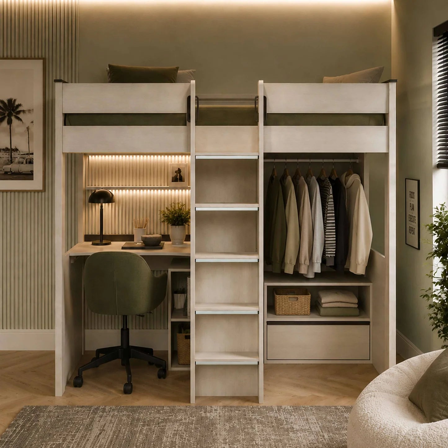 Julian Bowen Celeste Highsleeper With Desk-Better Bed Company