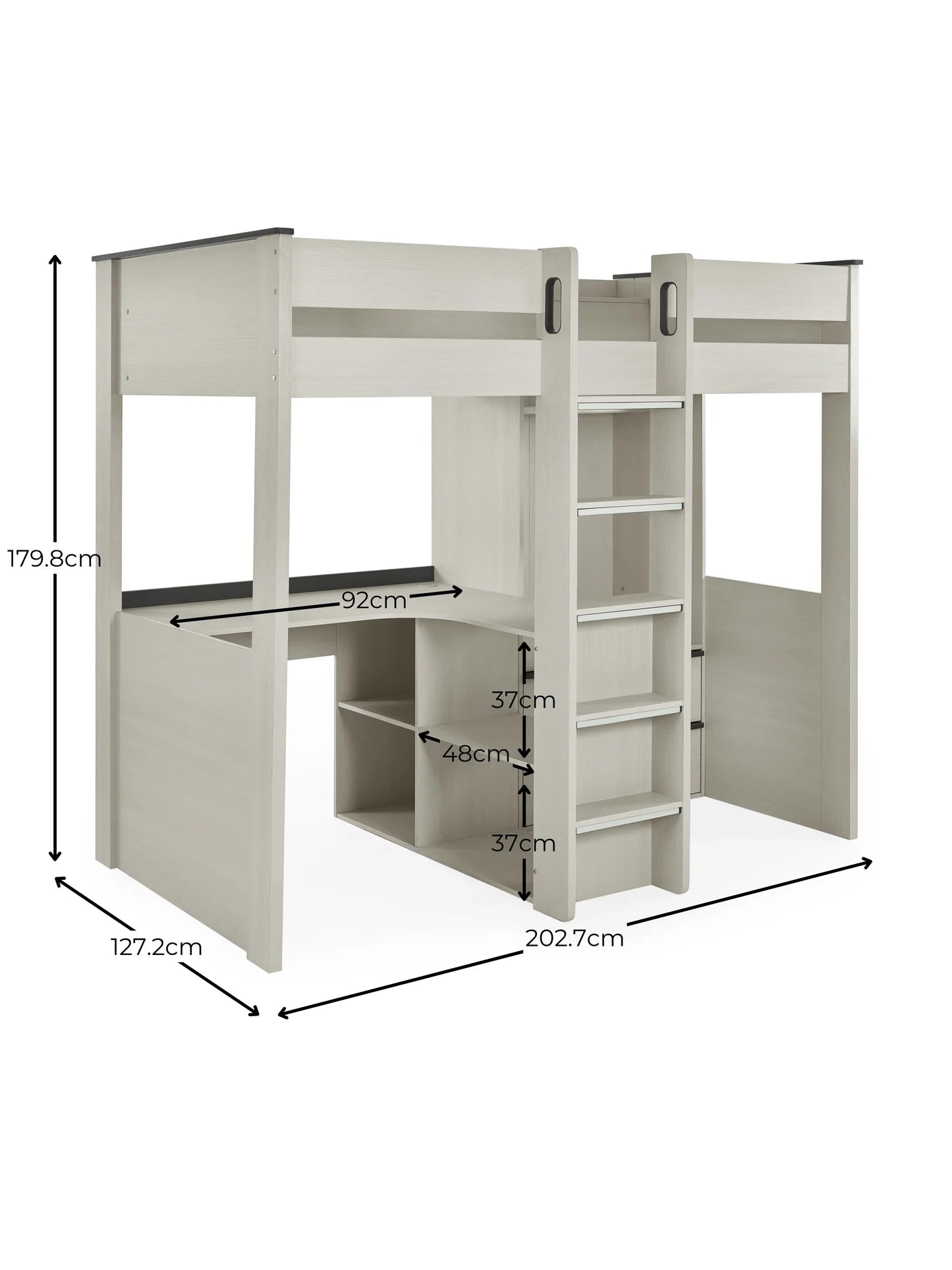 Julian Bowen Celeste Highsleeper With Desk Size-Better Bed Company